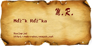 Mák Réka névjegykártya